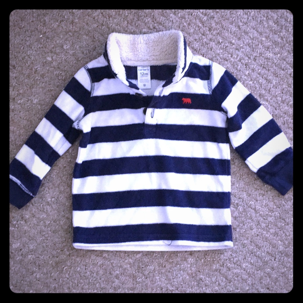 Carter’s fleece pullover shirt top long sleeve 12m